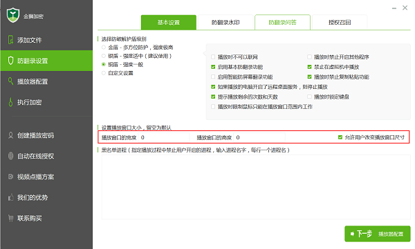 设置播放窗口大小
