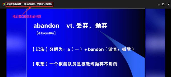 播放器窗口标题设置效果