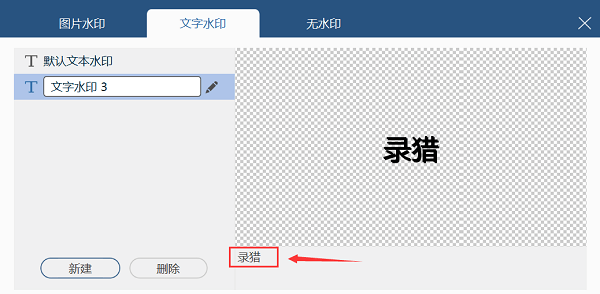 录猎设置文本水印